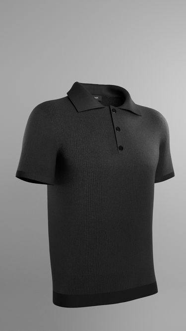 Polo Elegant Classic negro para hombre — fotografía de producto
