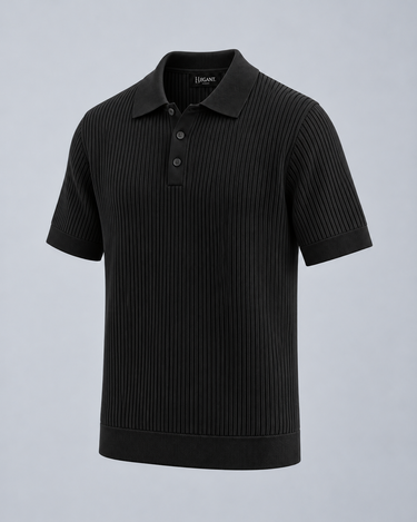 Polo Elegant negro — vista tres cuartos
