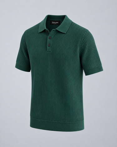 Polo Elegant verde — vista tres cuartos